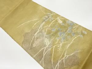 紗紬すくい織金彩秋草模様織出し袋帯
